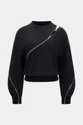 Round Neck Zipper Sweatshirt