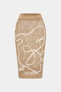 Knit 3D Embroidery Print Skirt