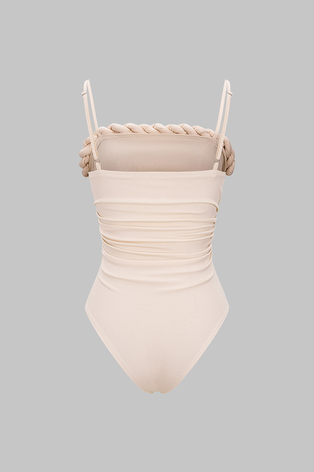 Solid Twist Knot Ruched Sleeveless Bodysuit