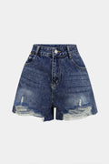 Denim Ripped Wide Leg Shorts