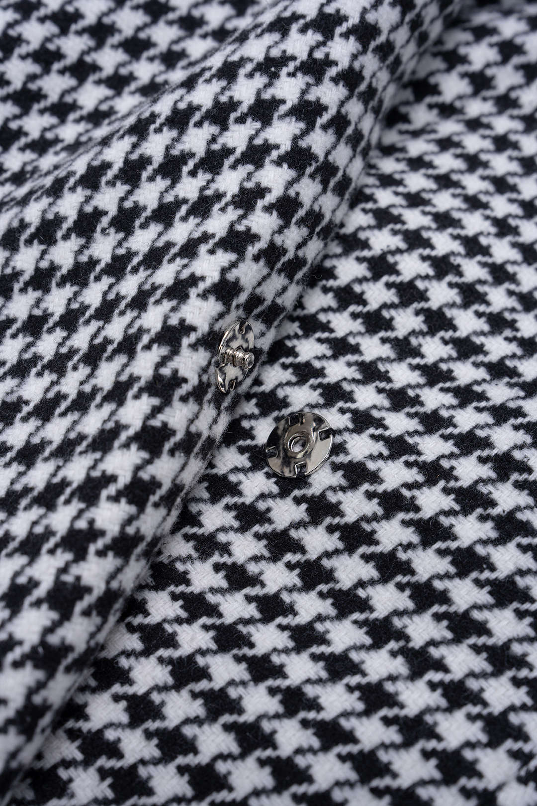Houndstooth Print Tweed Notched Lapel Vest