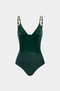 Faux Leather Chain Patchwork Sleeveless Bodysuit