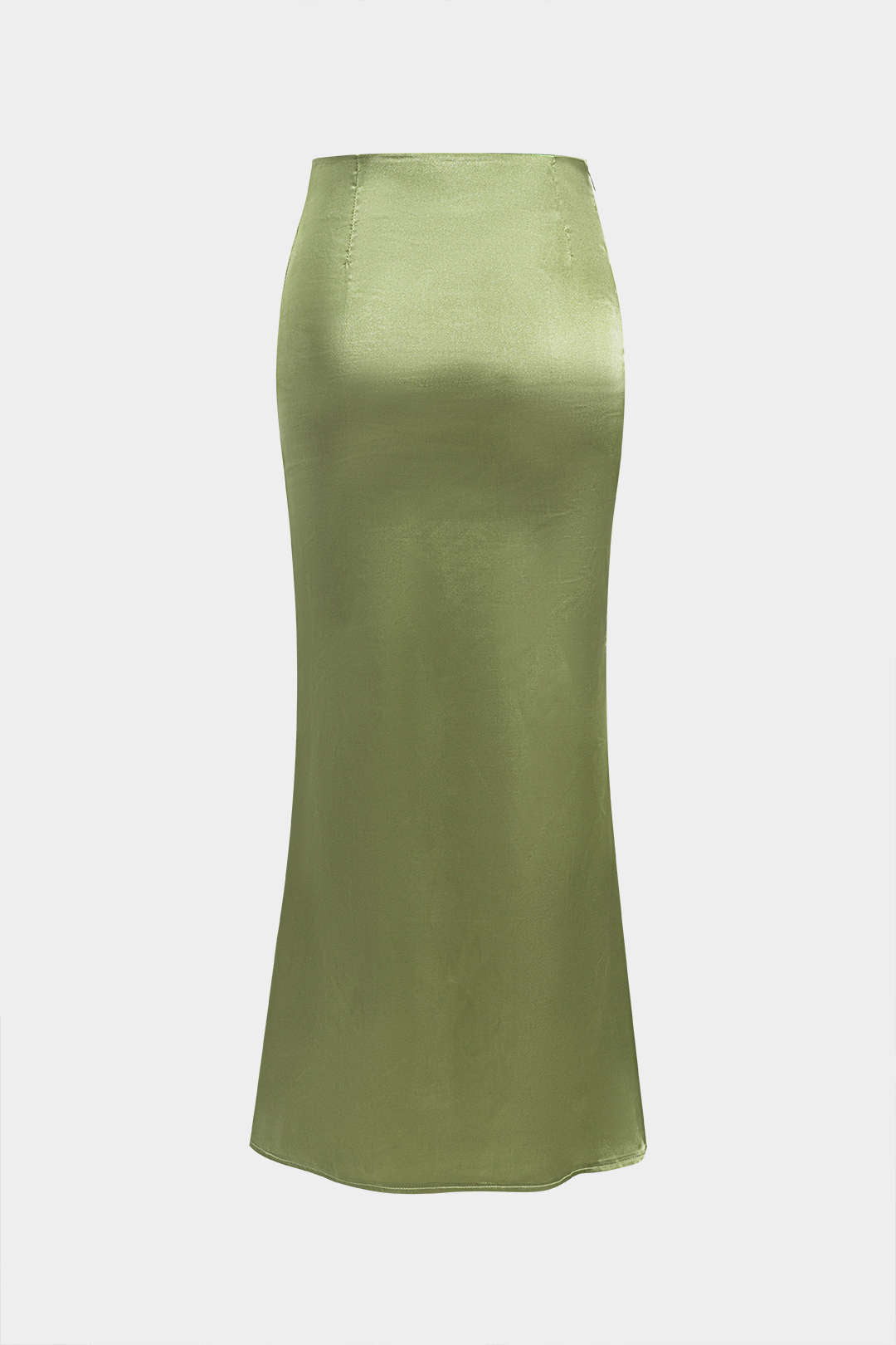 Solid Satin Zipper Skirt