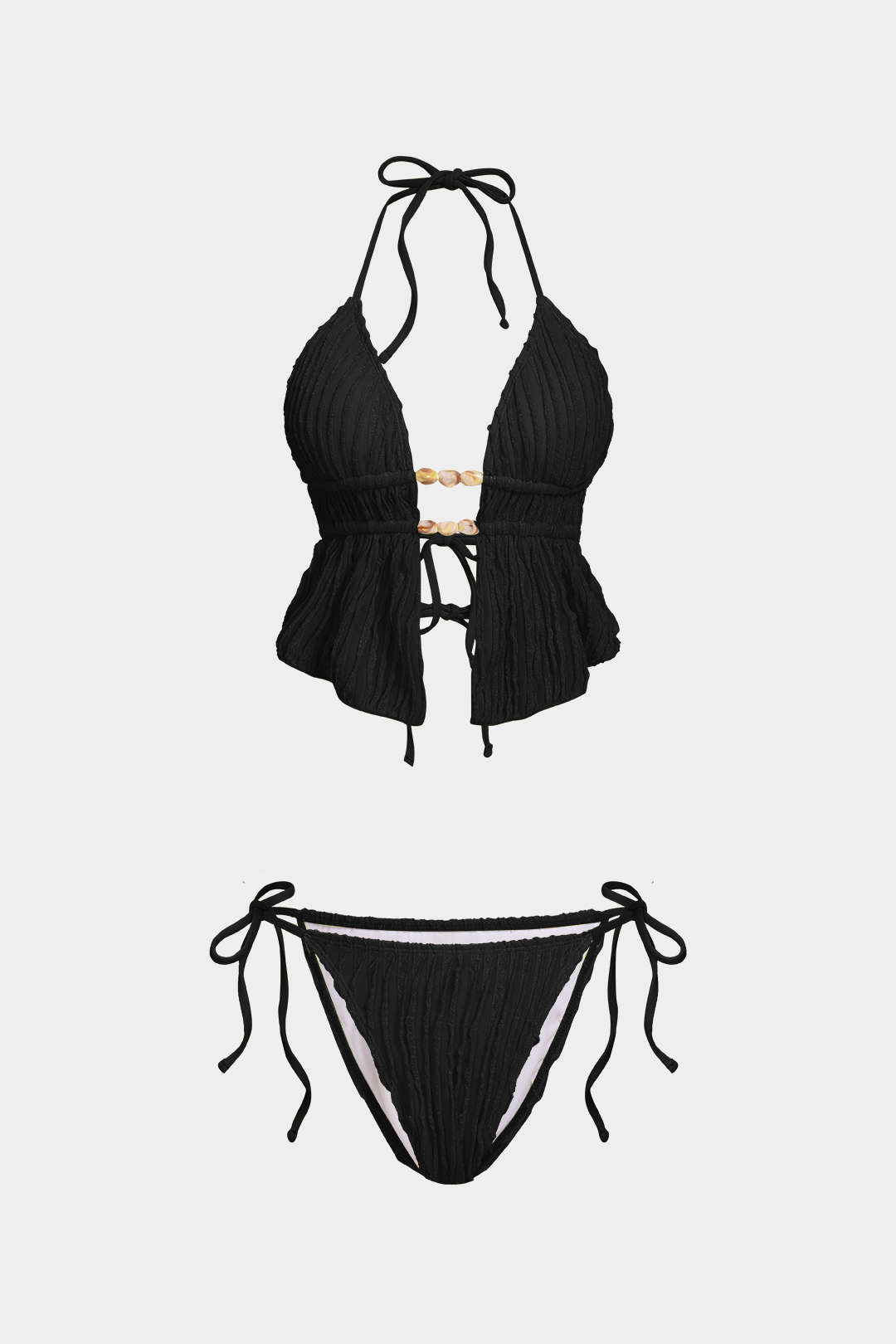Halter Neck Tie-Up Bikini Set