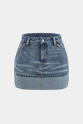 Denim Washed Pocket Skirt