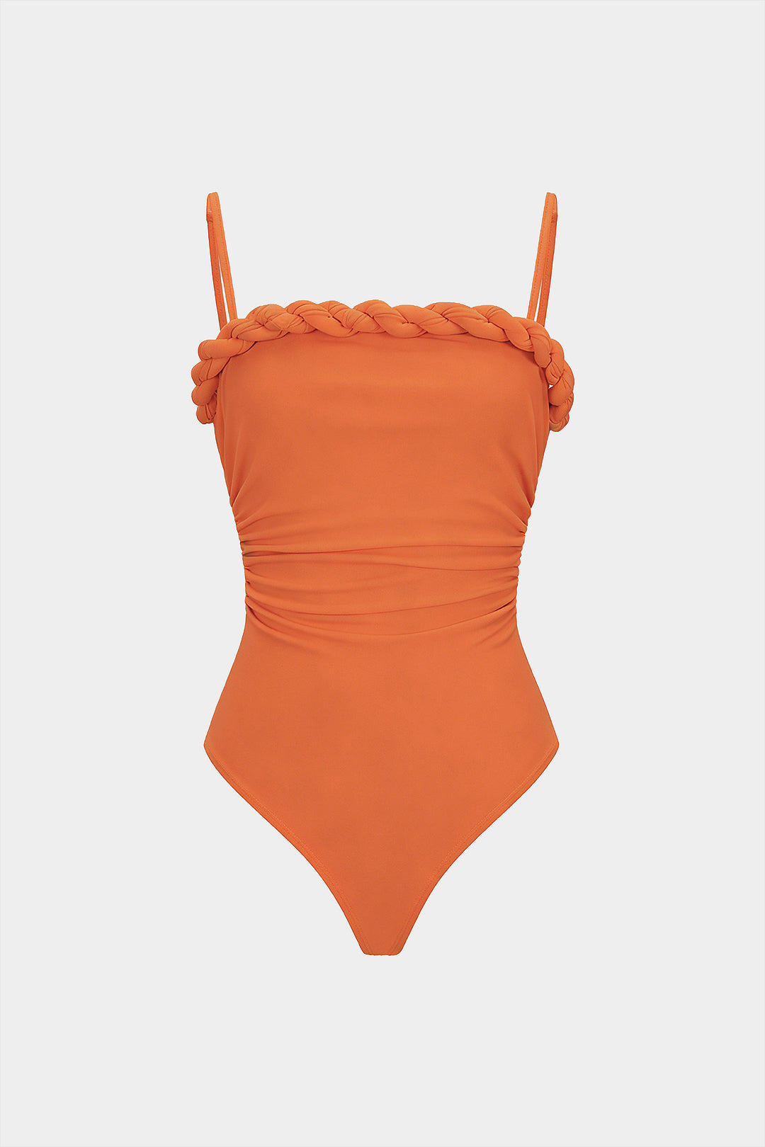 Solid Twist Knot Ruched Sleeveless Bodysuit