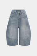 Denim Pocket Wide Leg Shorts
