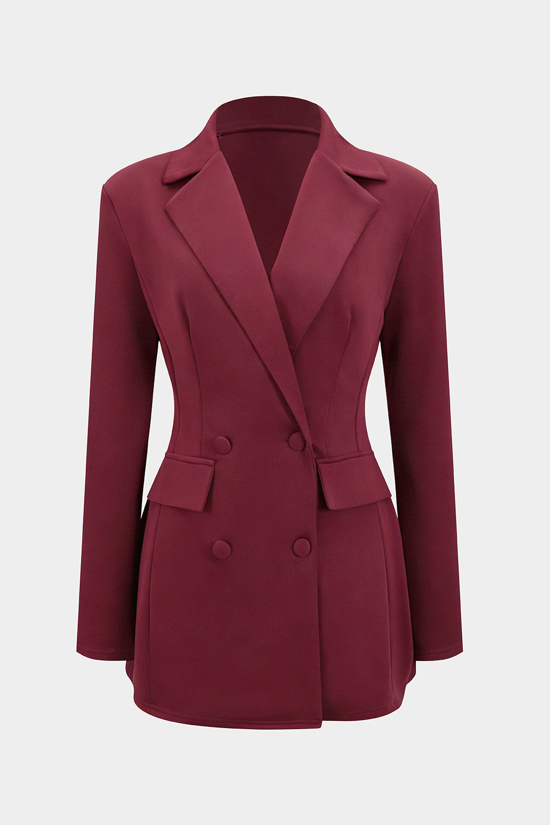 Notched Lapel V-Neck Mini Dress