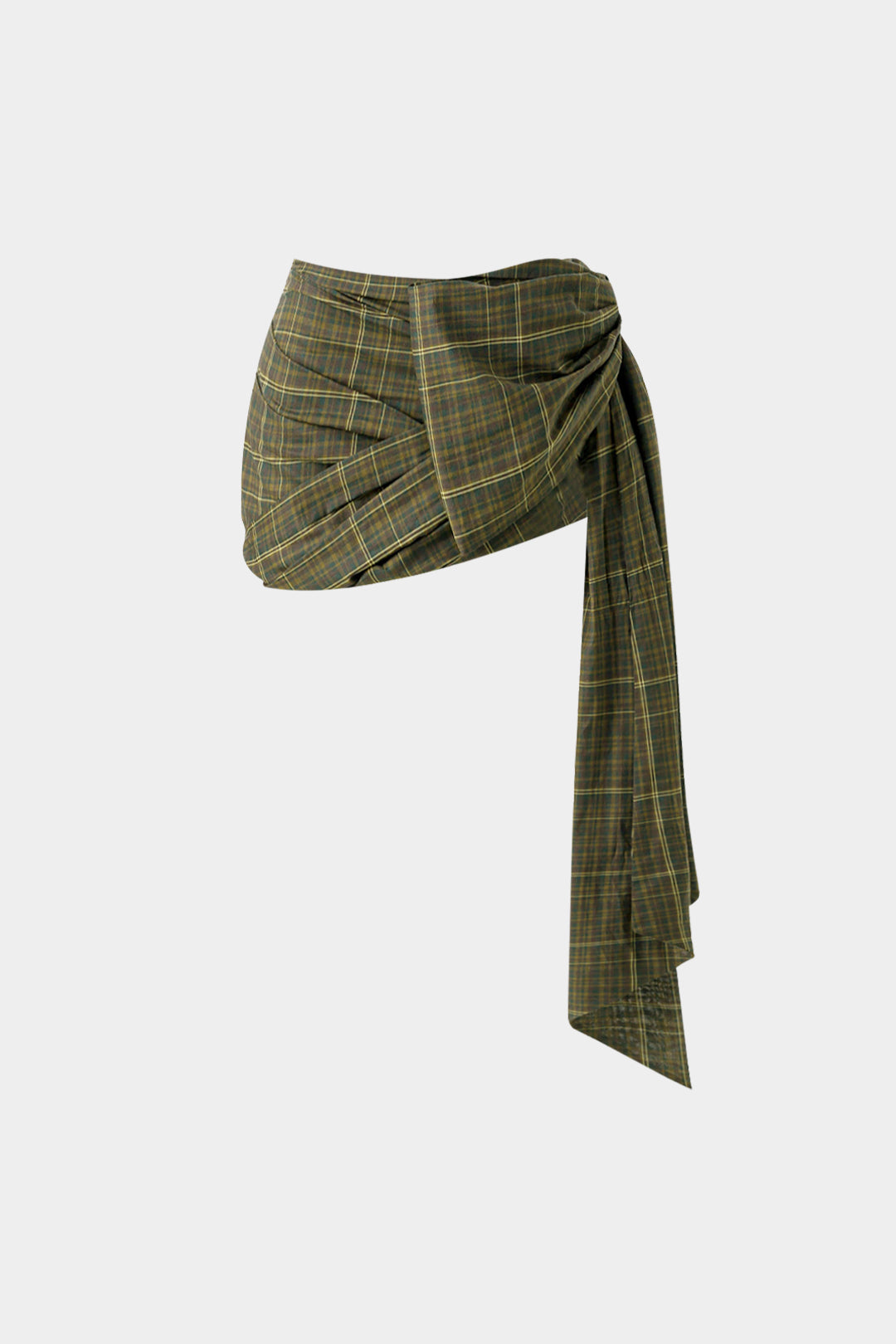 Plaid Print Asymmetrical Skirt
