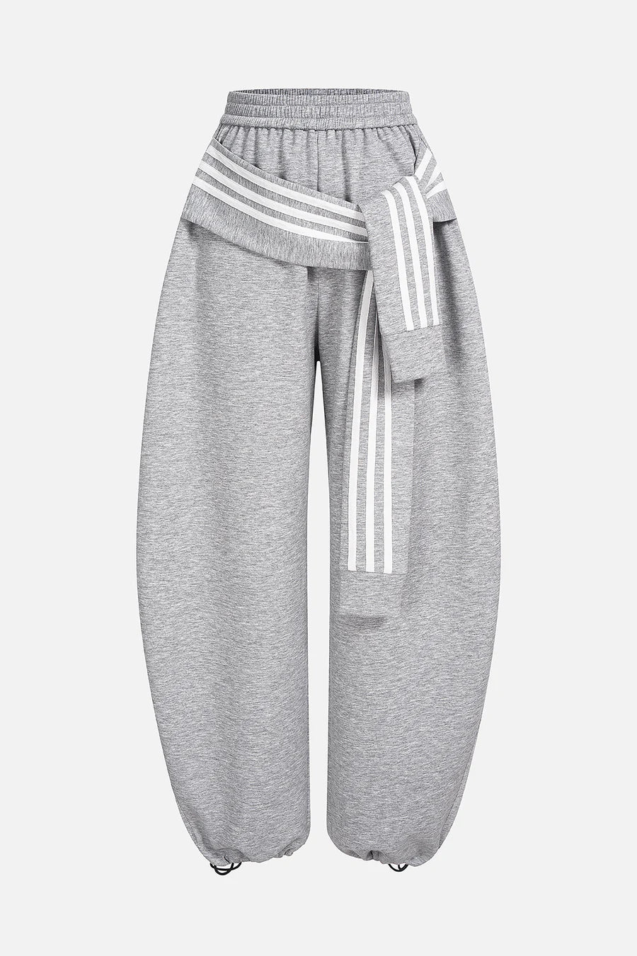 Contrast Striped Knotted High Waist Pants