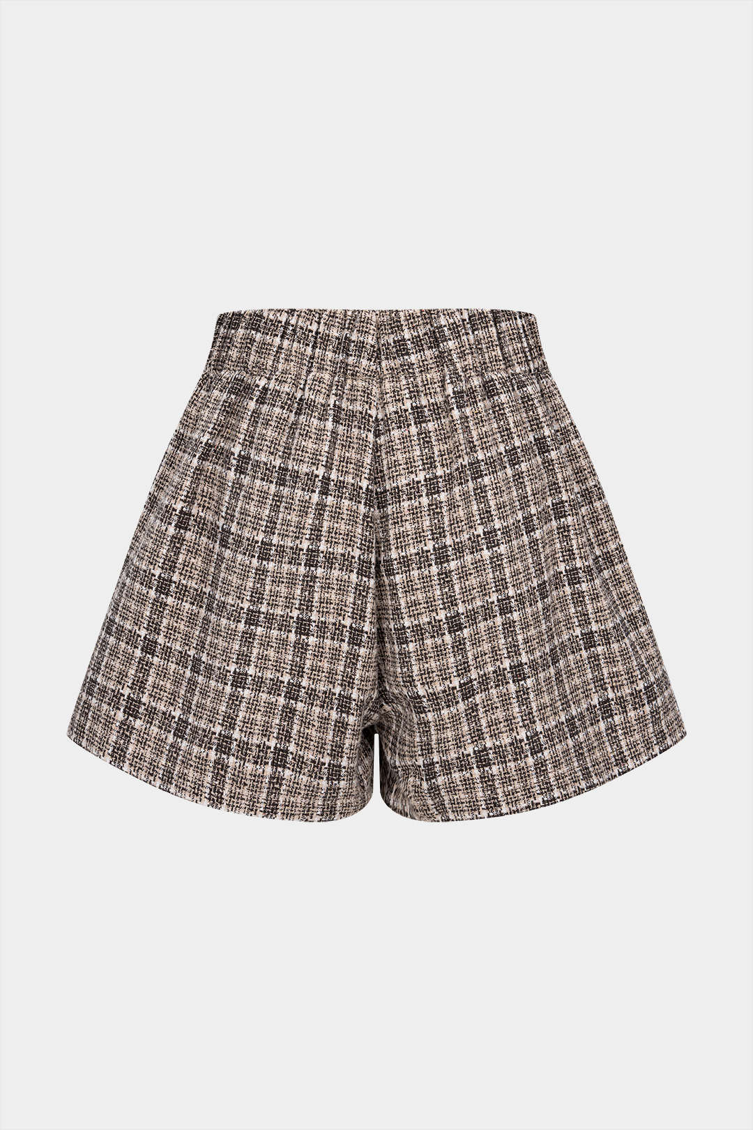 Plaid Print Button High Waist Shorts