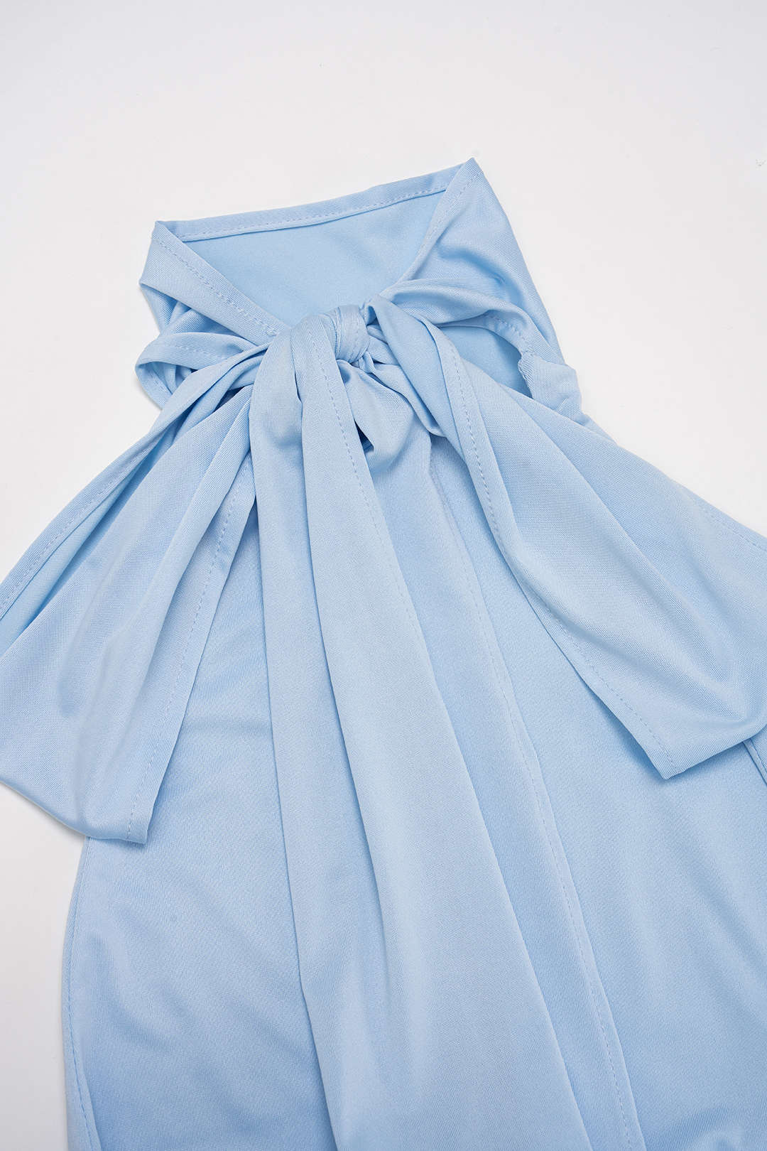 Halter Neck Pleated Fringe Backless Tie Back Sleeveless Midi Dress