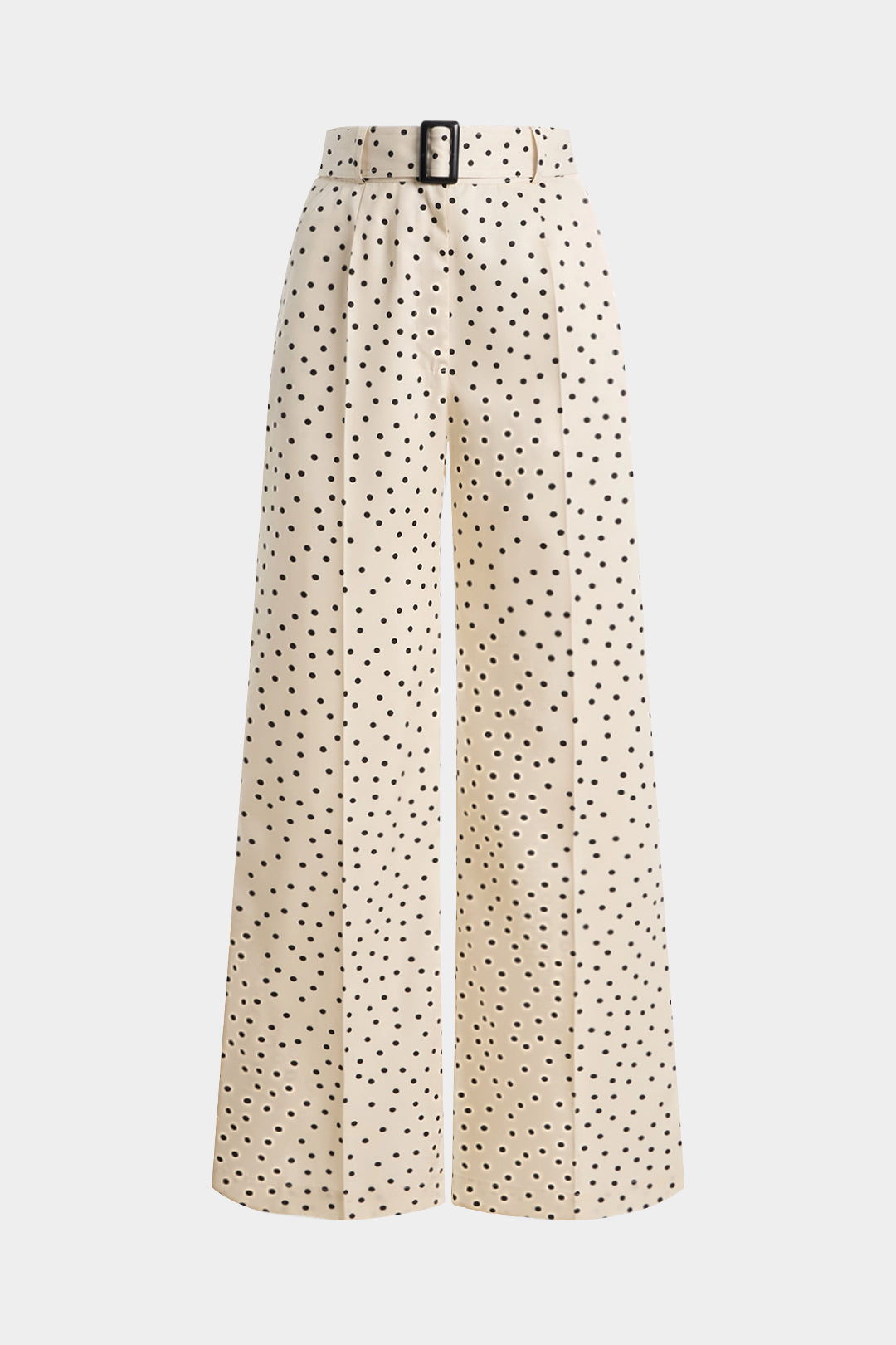 Polka Dots Print Belted Wide Leg Pants