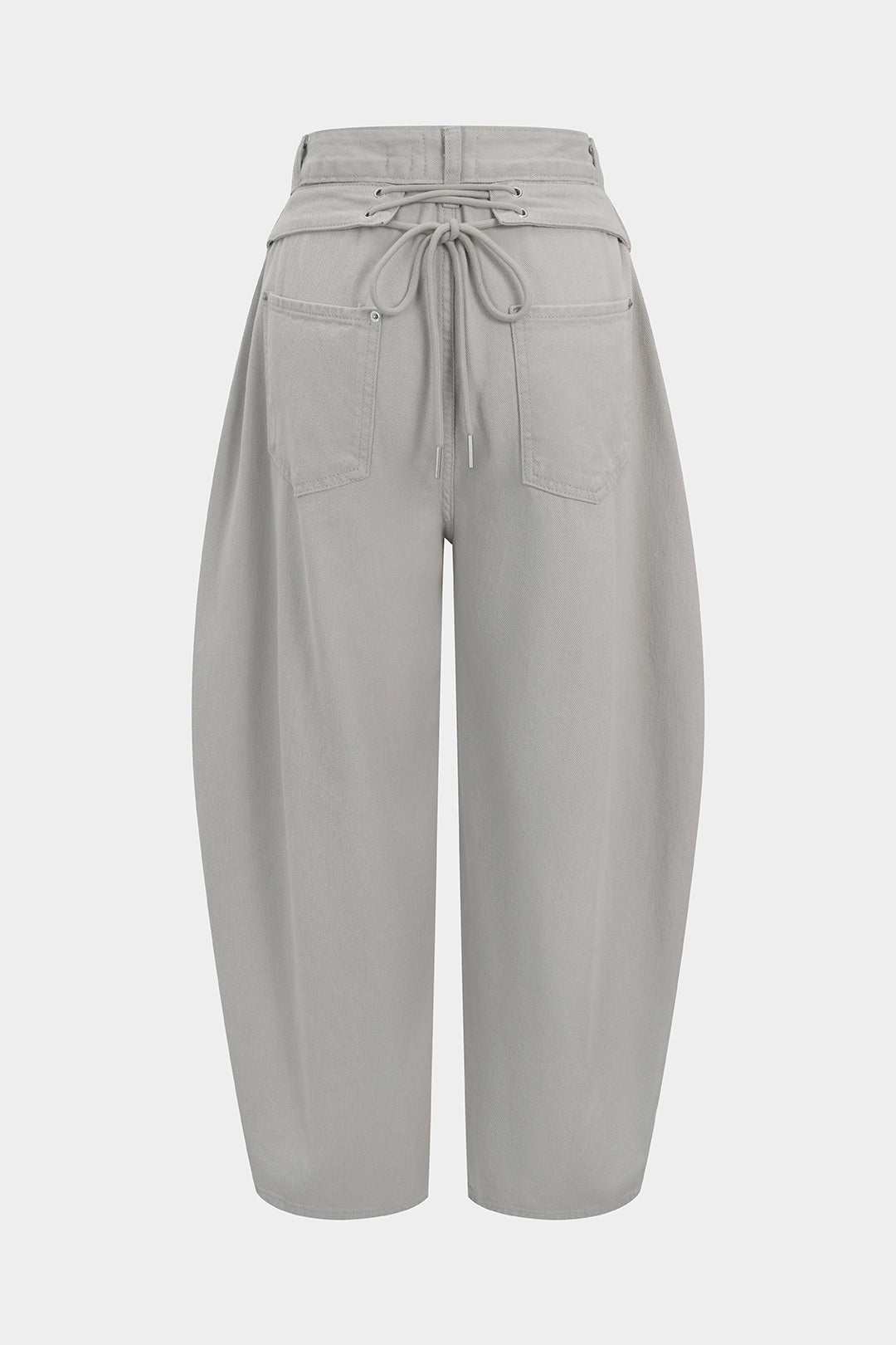 Tie Back Pocket Barrel Jeans
