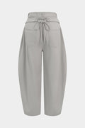Tie Back Pocket Barrel Jeans
