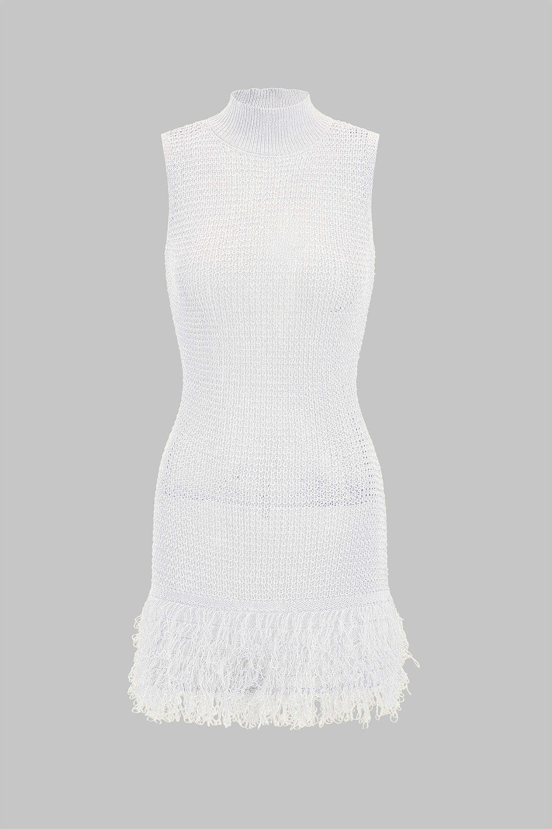 Knit Fringe Sleeveless Dress