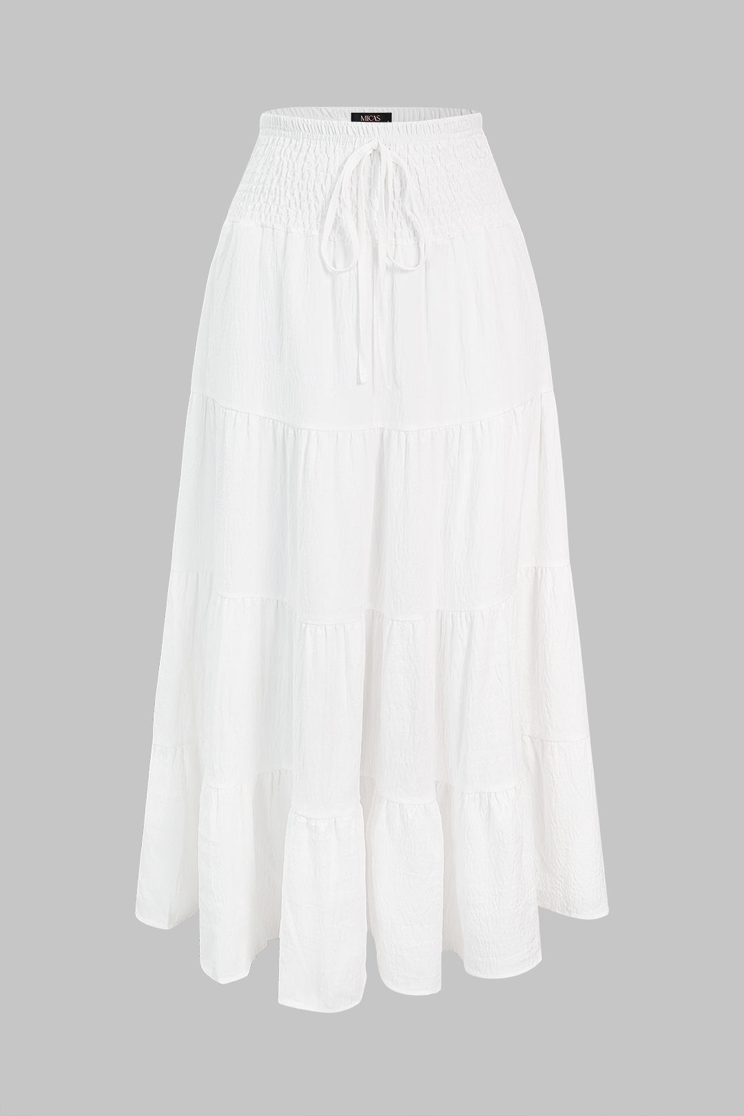 Tie Front Ruched High Waist Skirt