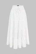 Tie Front Ruched High Waist Skirt