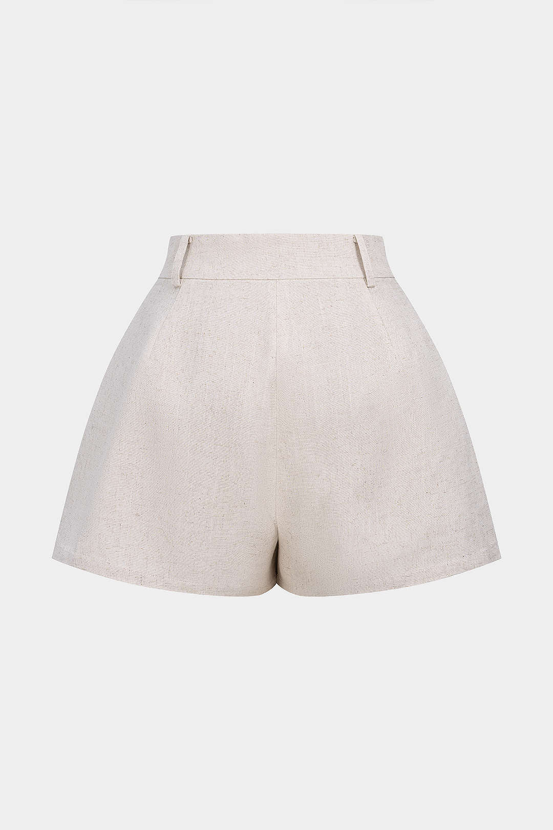 Linen High Waist Button Shorts