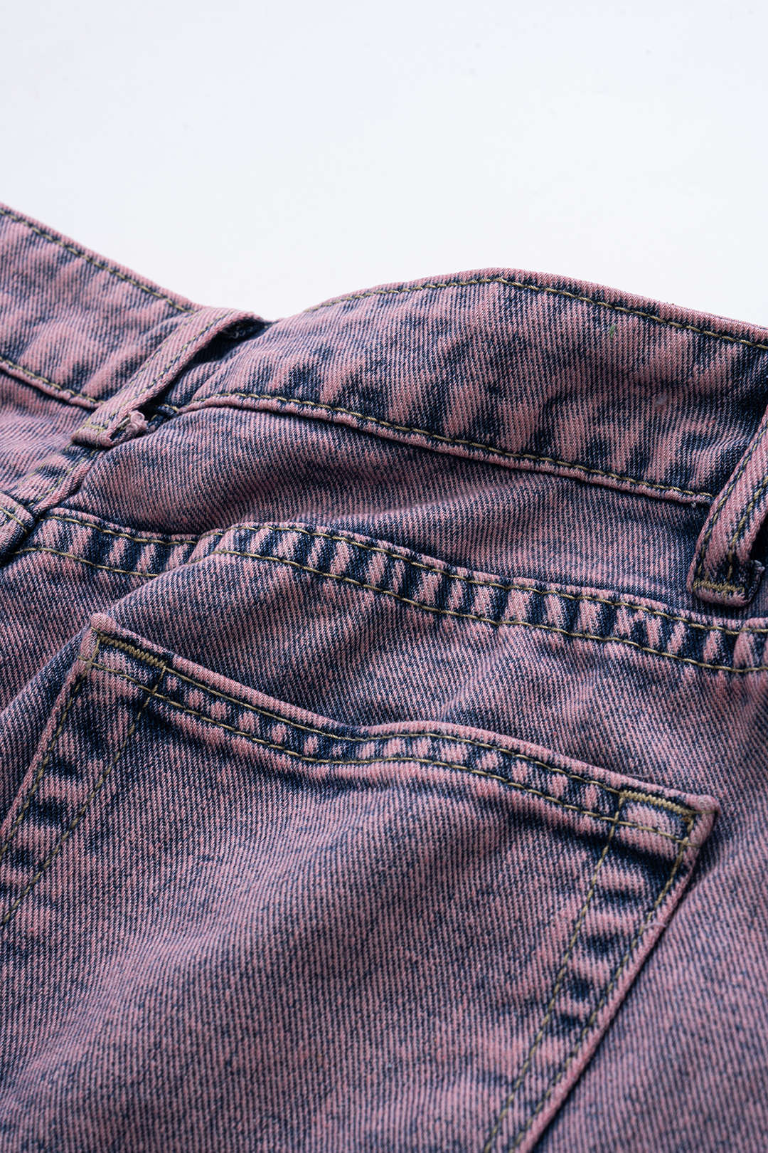 Denim Asymmetrical Ripped Pocket Shorts