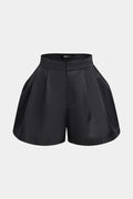 Puff Wide Leg Zipper Shorts