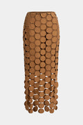 Solid Fringe Cut Out Skirt