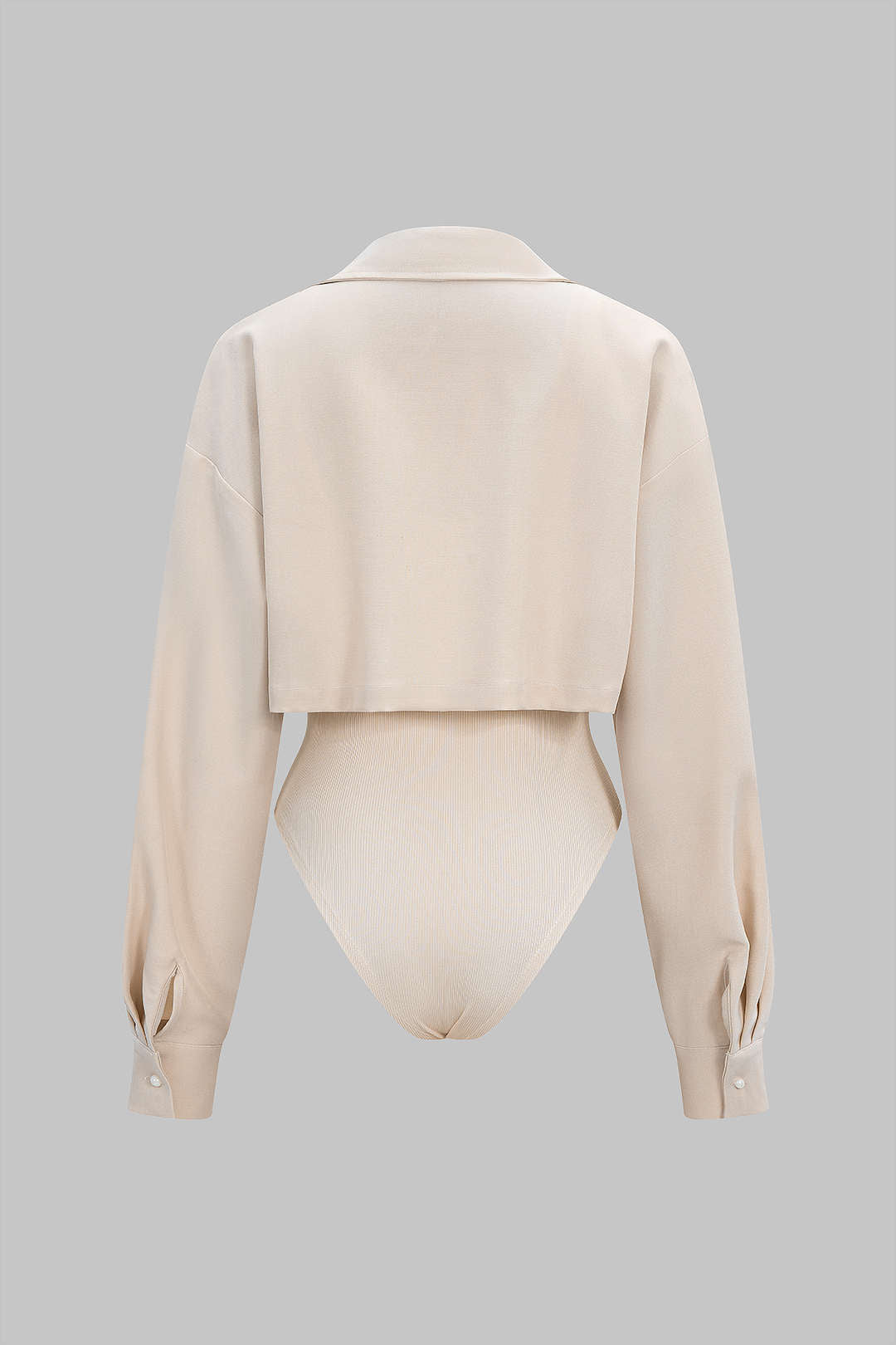 Patchwork Button Long Sleeve Bodysuit
