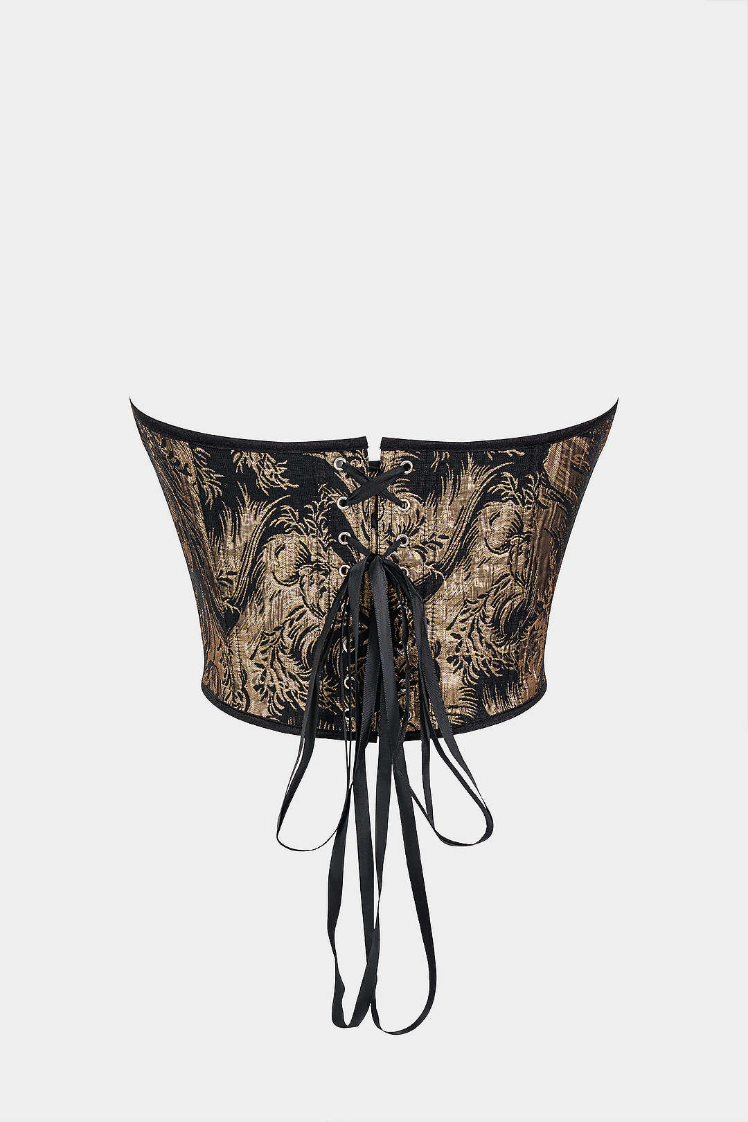 Abstract Braided Tie V-neck Corset Top