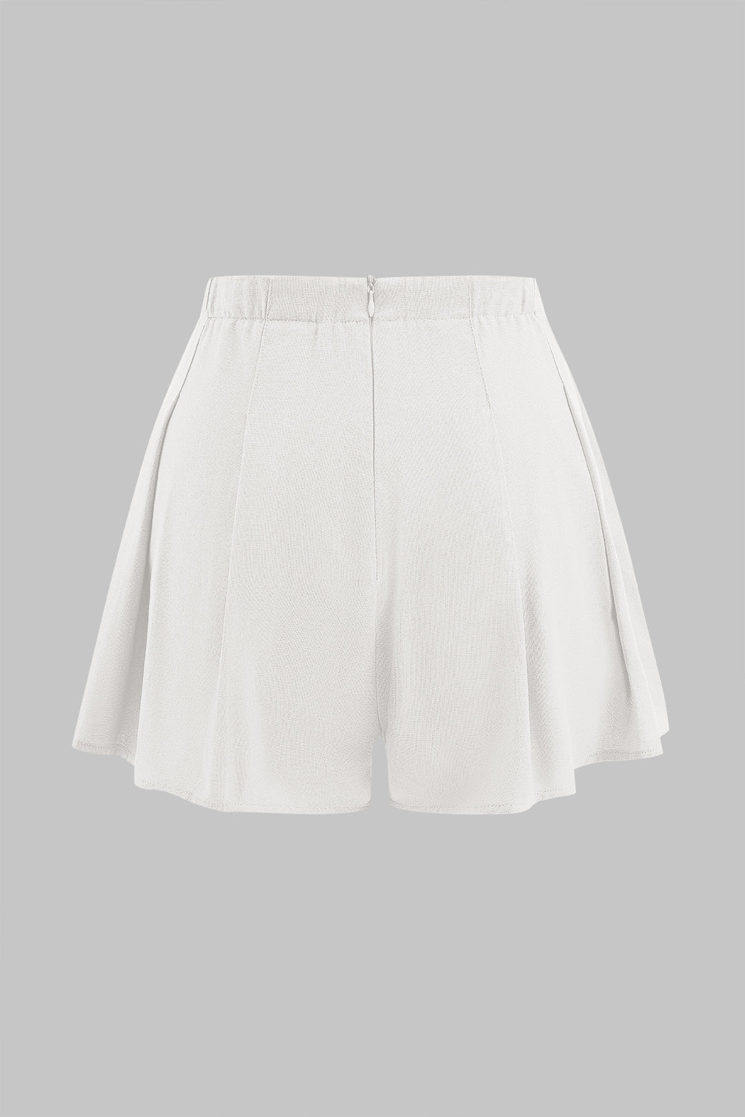 Linen Pleated Zipper Shorts