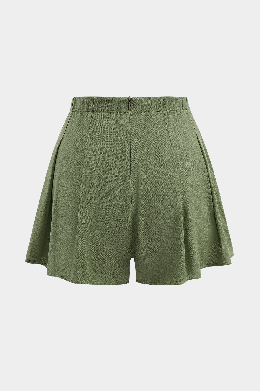Linen Pleated Zipper Shorts
