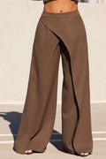 Asymmetrical High-Waist Wide-Leg Pants