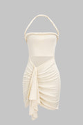 Asymmetrical Twist Knot Sleeveless Midi Dress