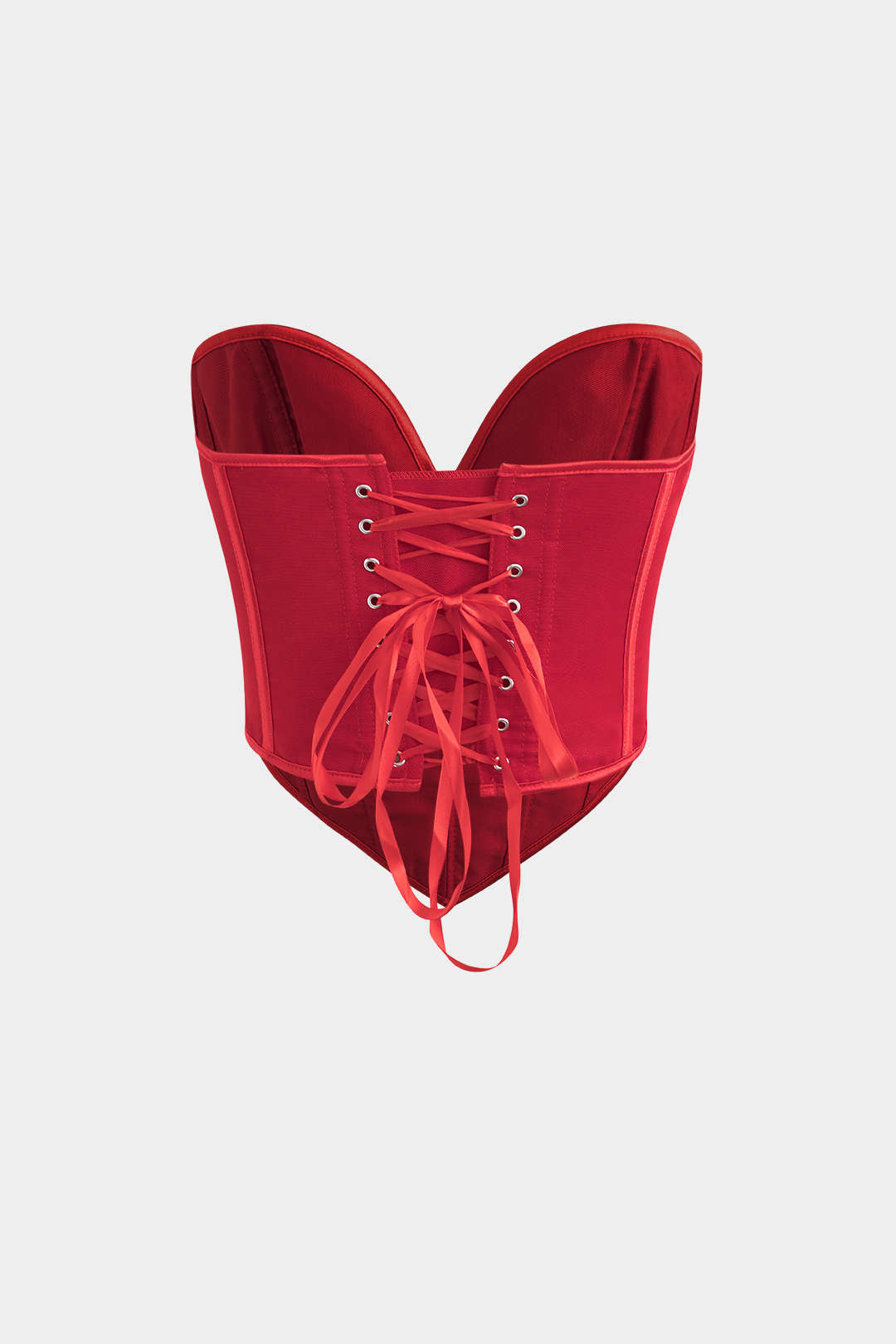 V-Hem Tie Back Corset Top