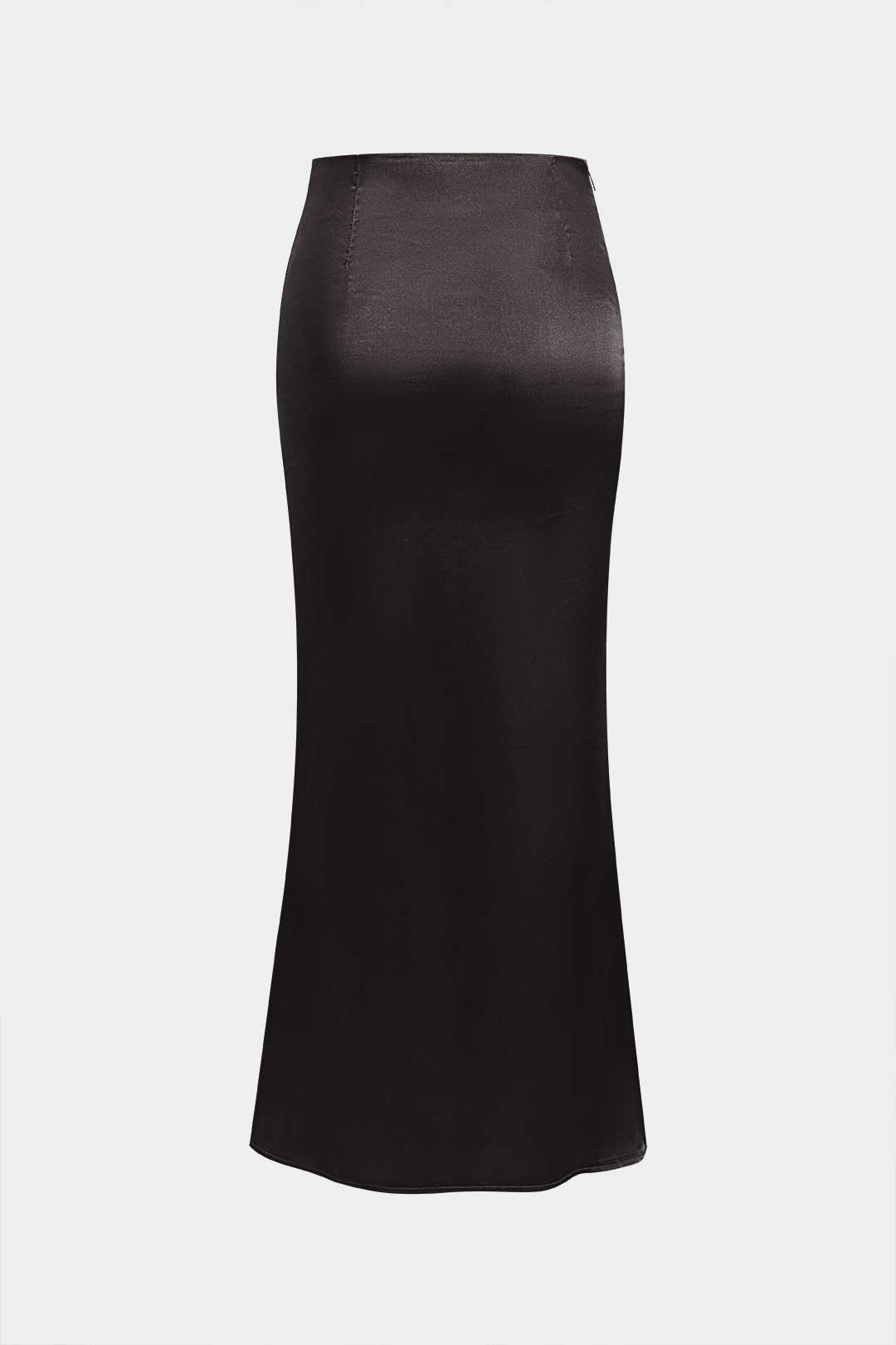 Solid Satin Zipper Skirt