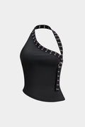 Halter Neck Asymmetrical Tank Top