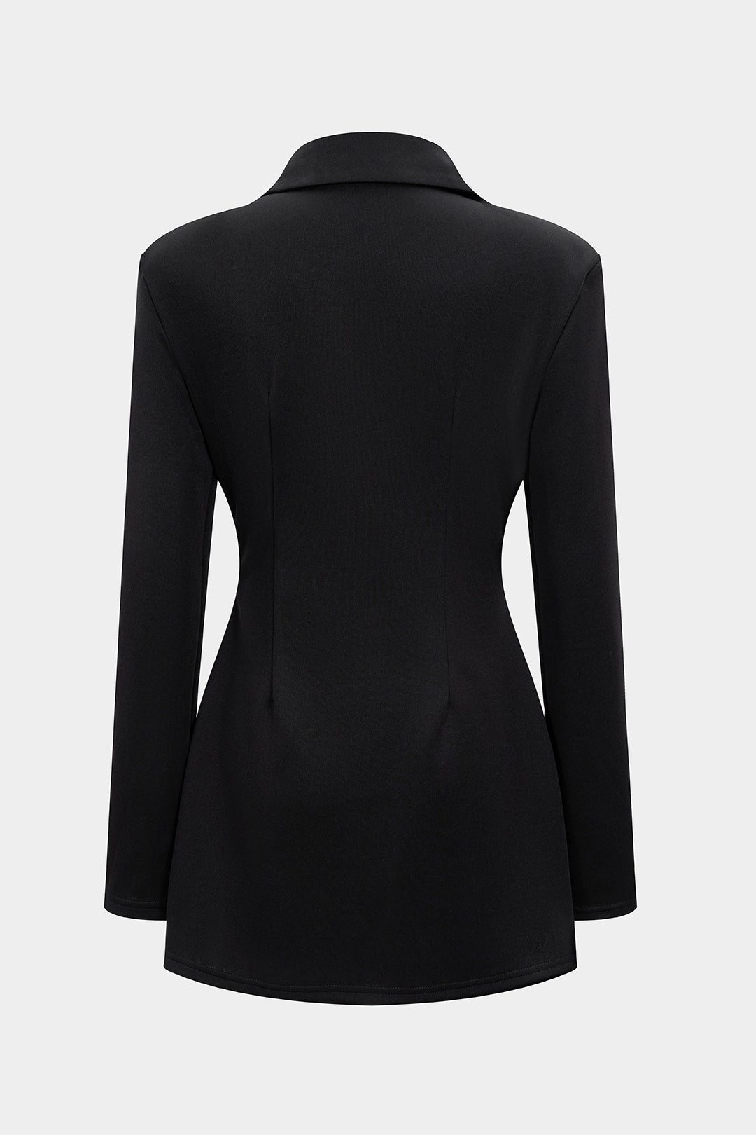 Notched Lapel V-Neck Mini Dress