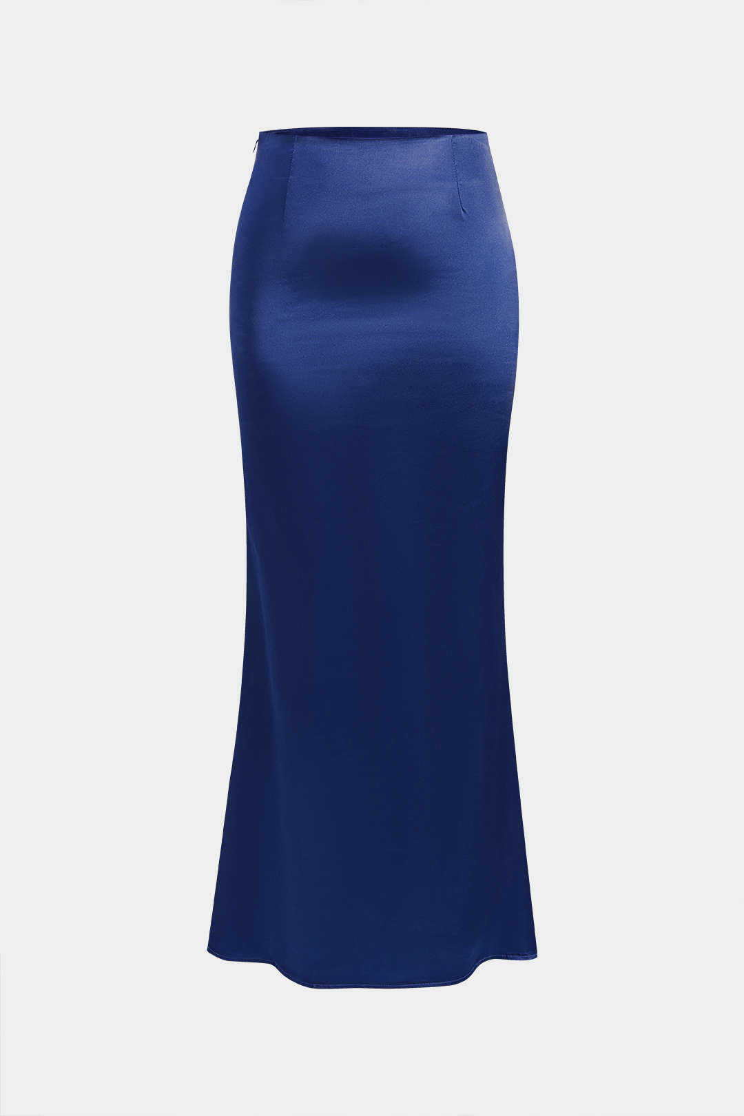 Solid Satin Zipper Skirt