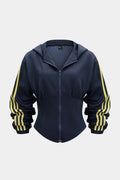 Contrast Zipper Hoodie