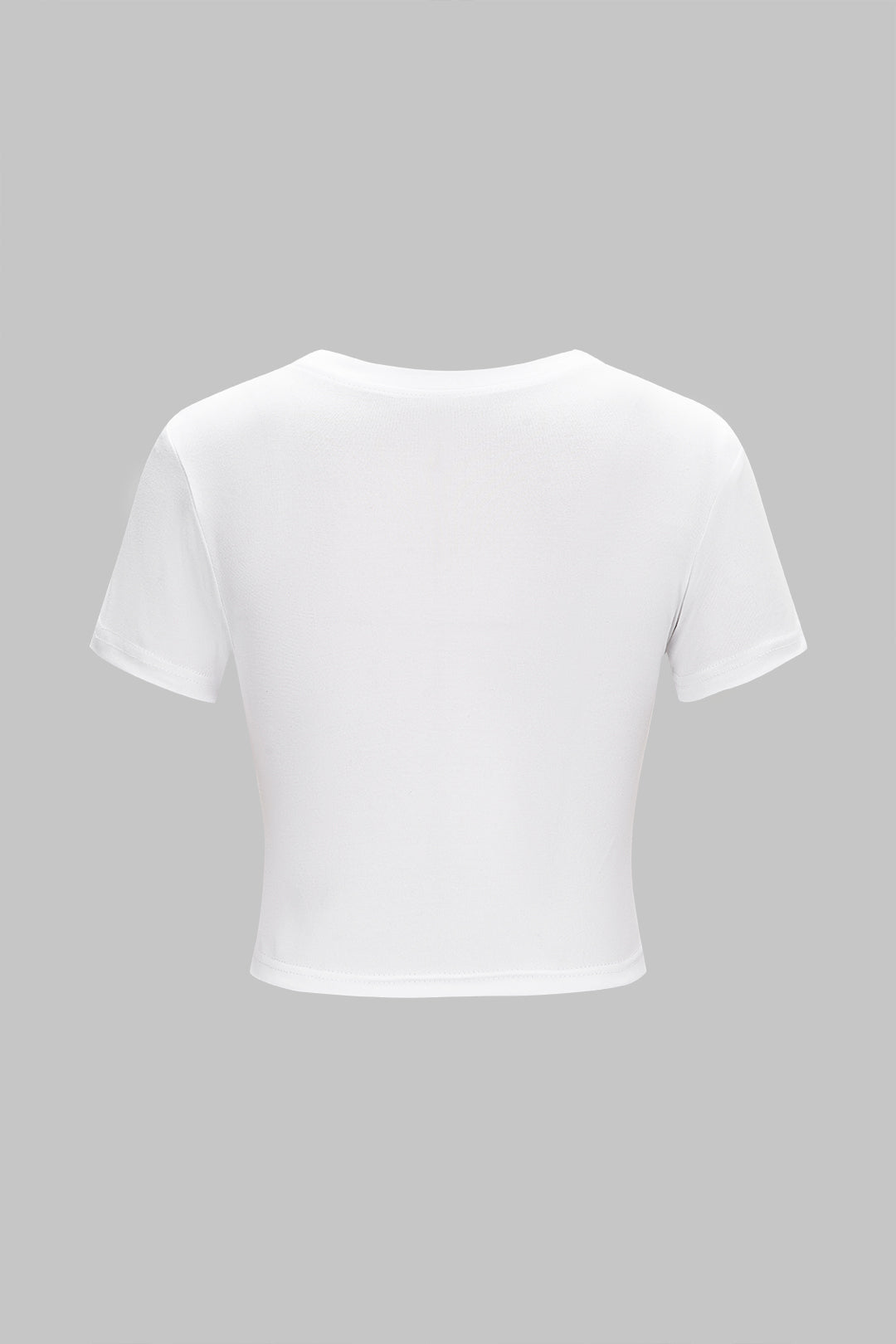 Letter Print Round Neck Short Sleeve T-Shirt