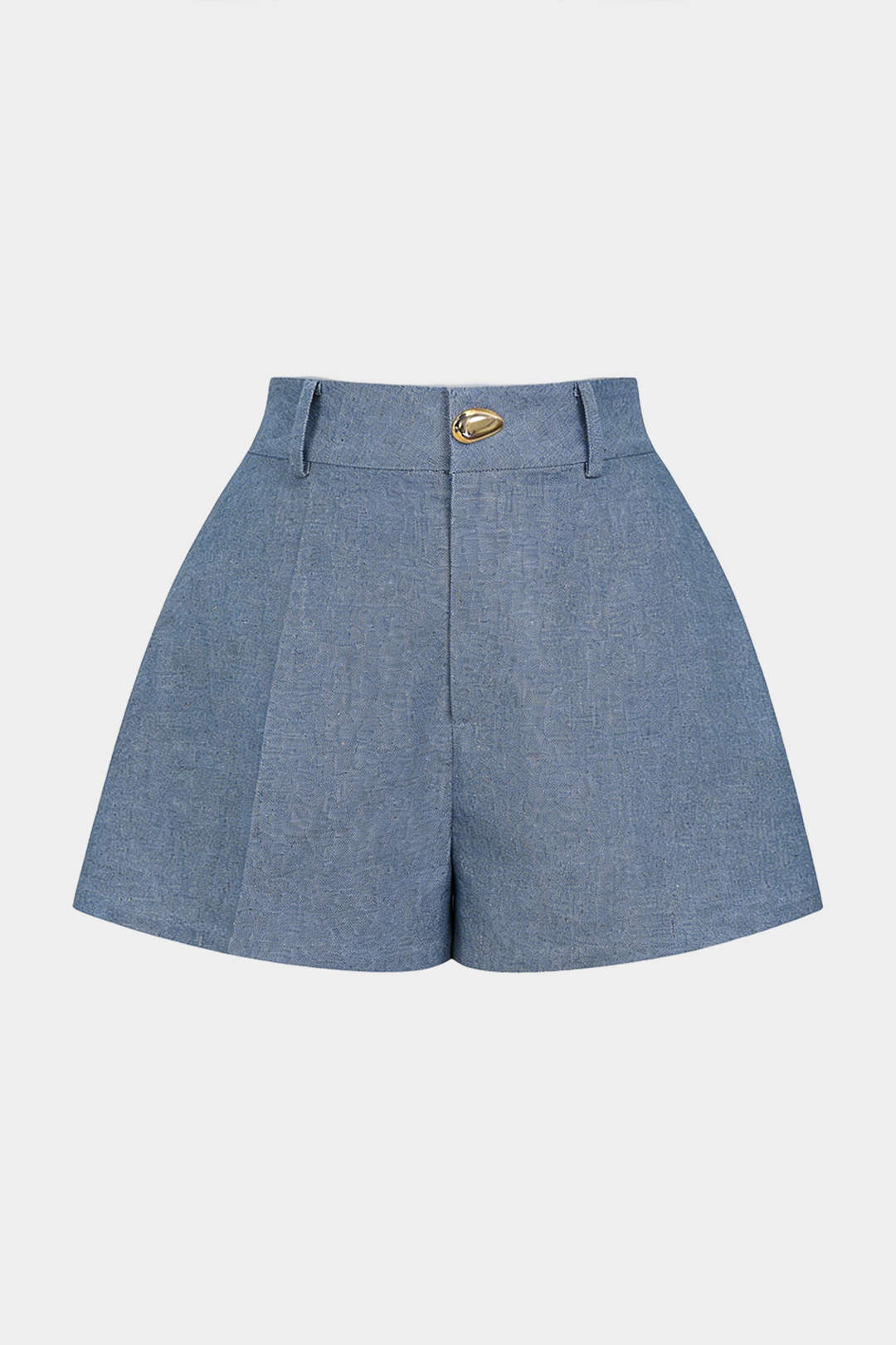 Linen High Waist Button Shorts