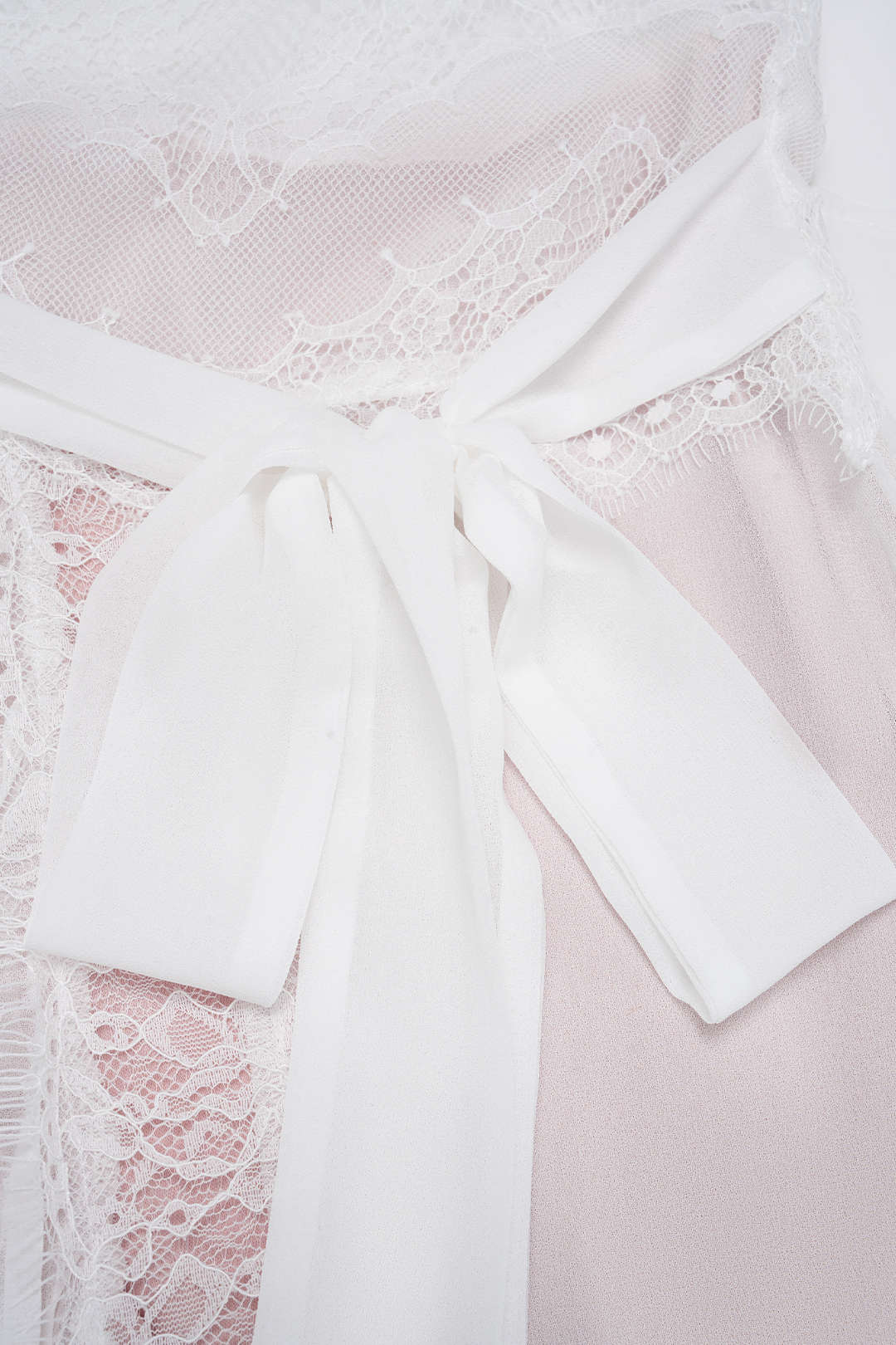 Lace Tie-Up Pleated Skirt