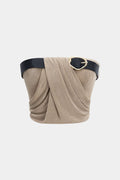 Ruched Belted Tube Top