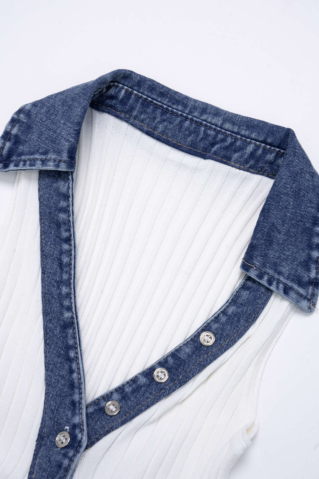 Patchwork V-Neck Tank Top