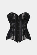 Embroidery Sheer Corset Waist Tube Top