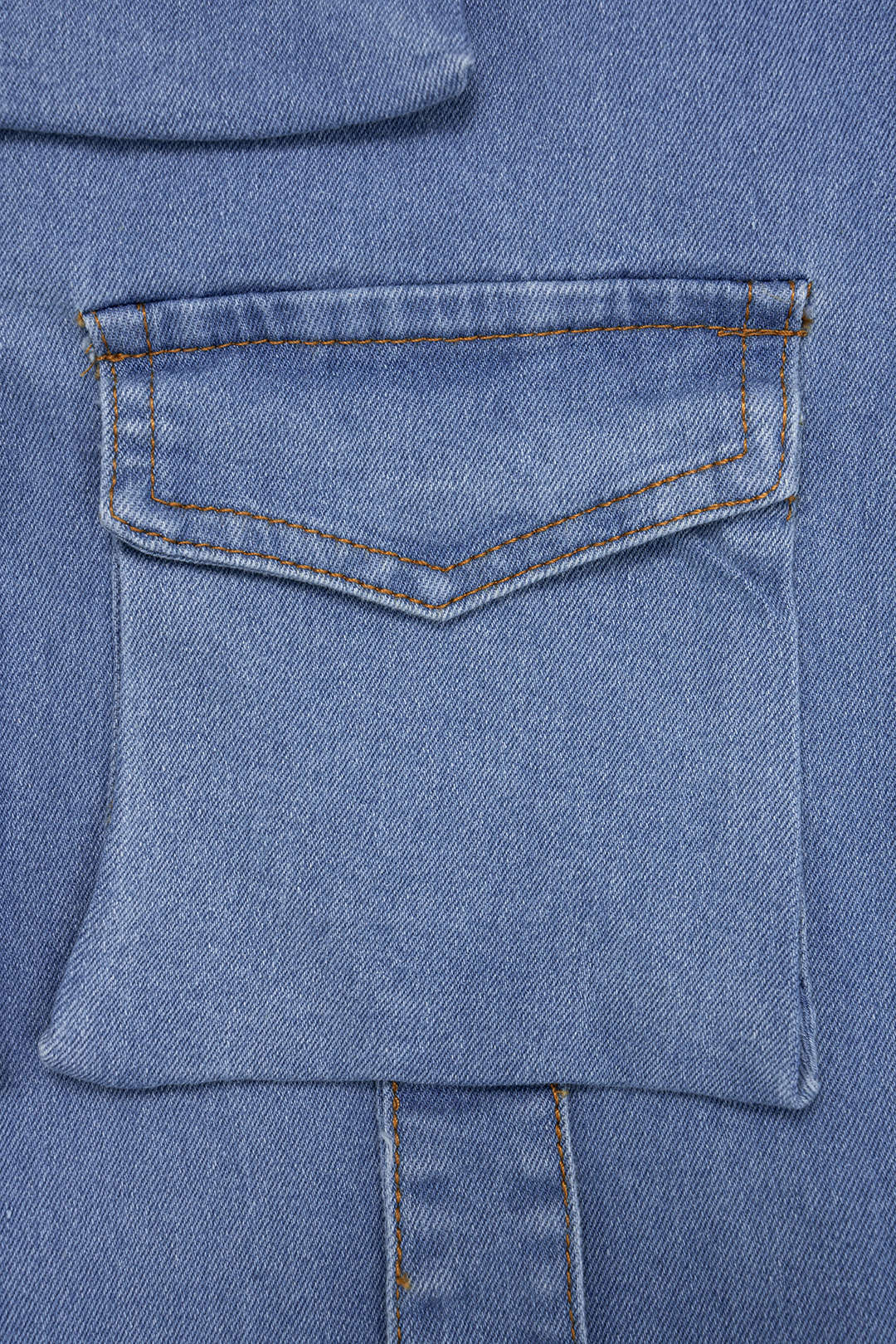 Denim Square Neck Pocket Sleeveless Jumpsuit