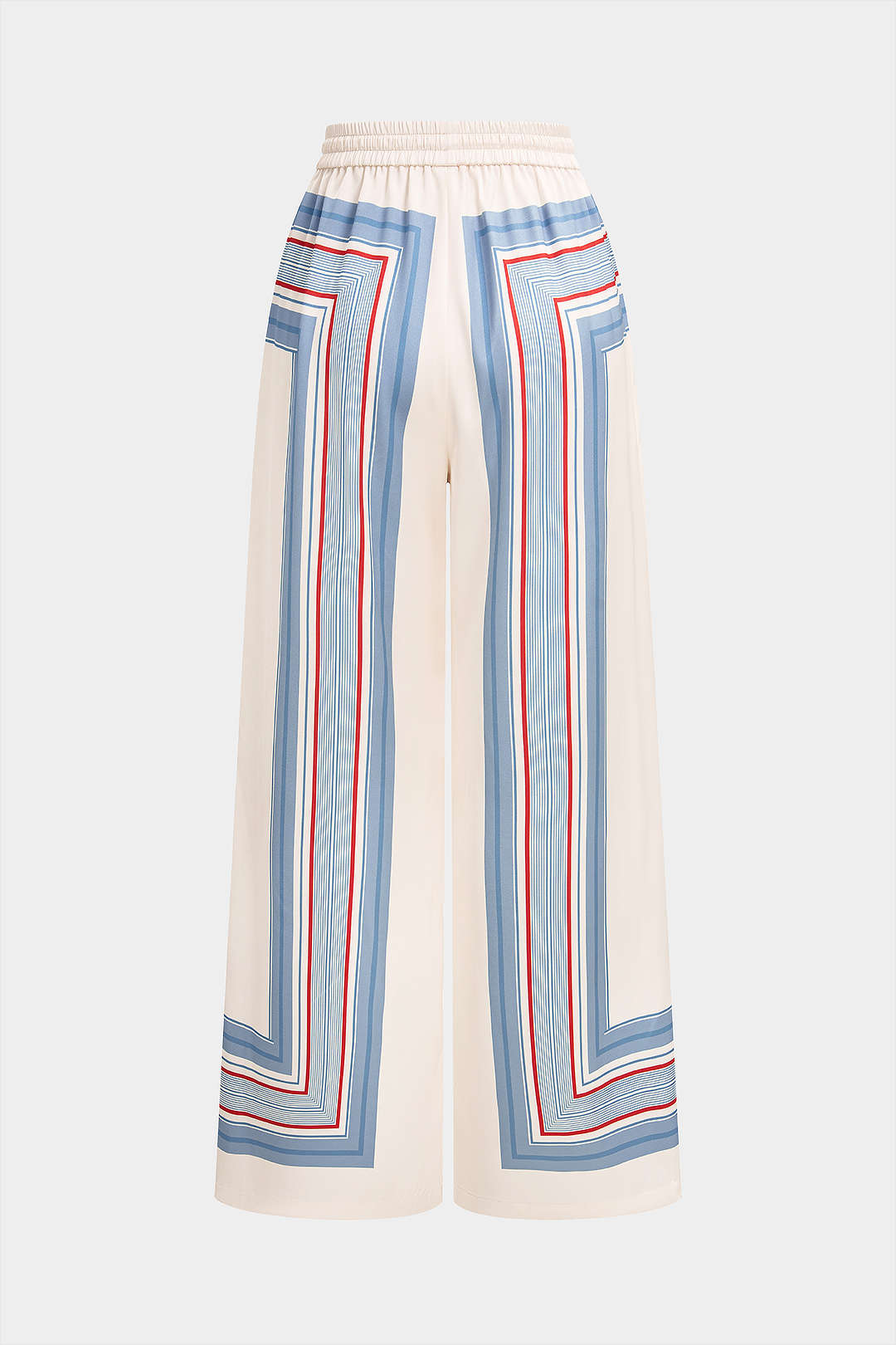 Geometric Print Drawstring Waistband WIde Leg Pants