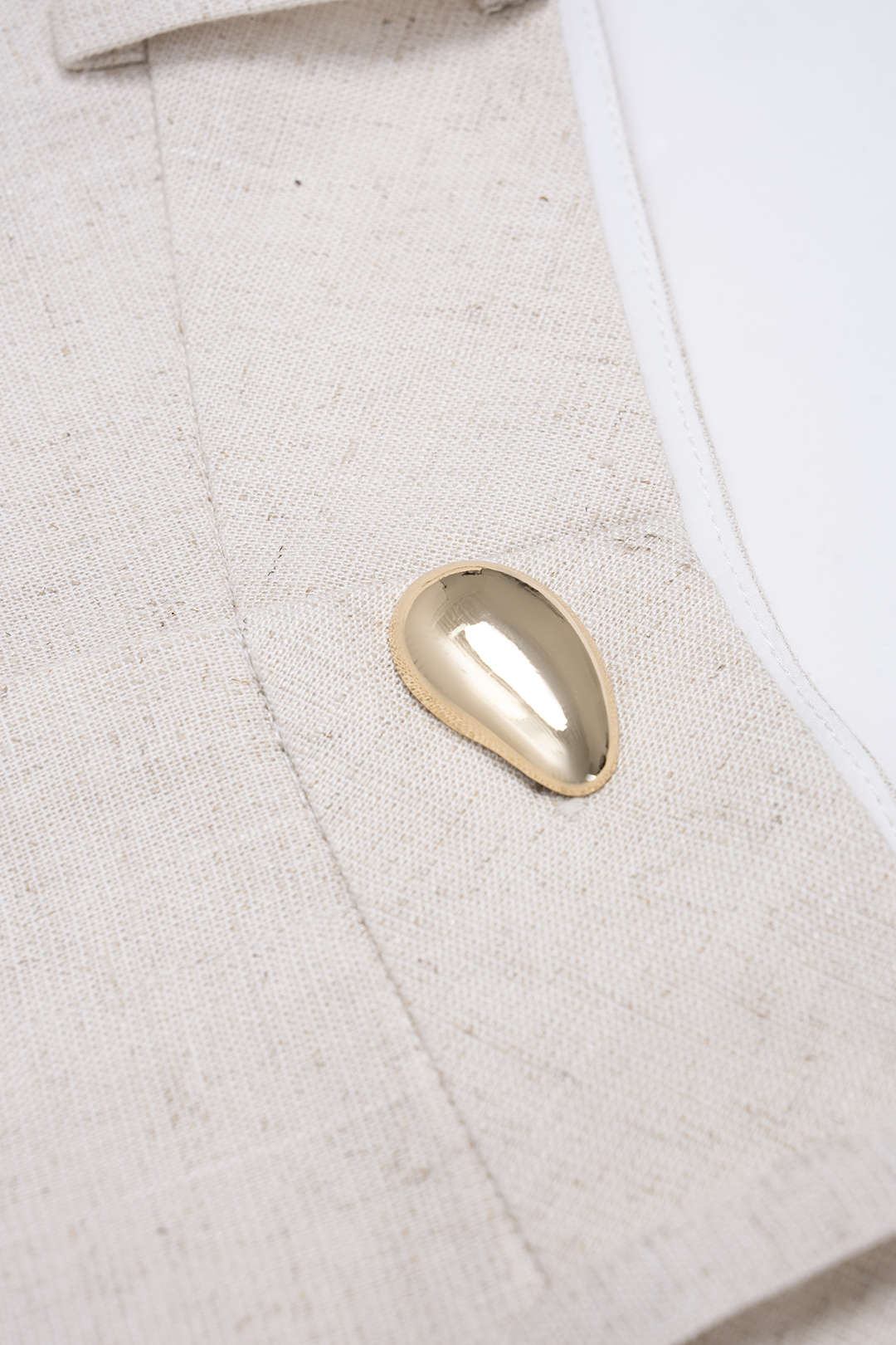 Linen High Waist Button Shorts