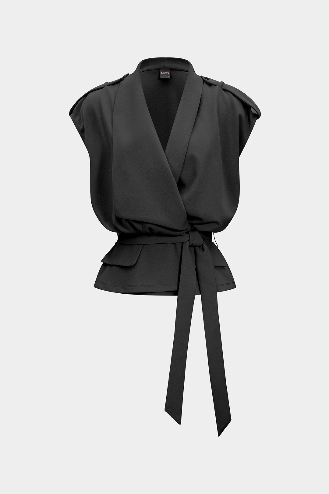 Linen Tie Front Asymmetrical Vest