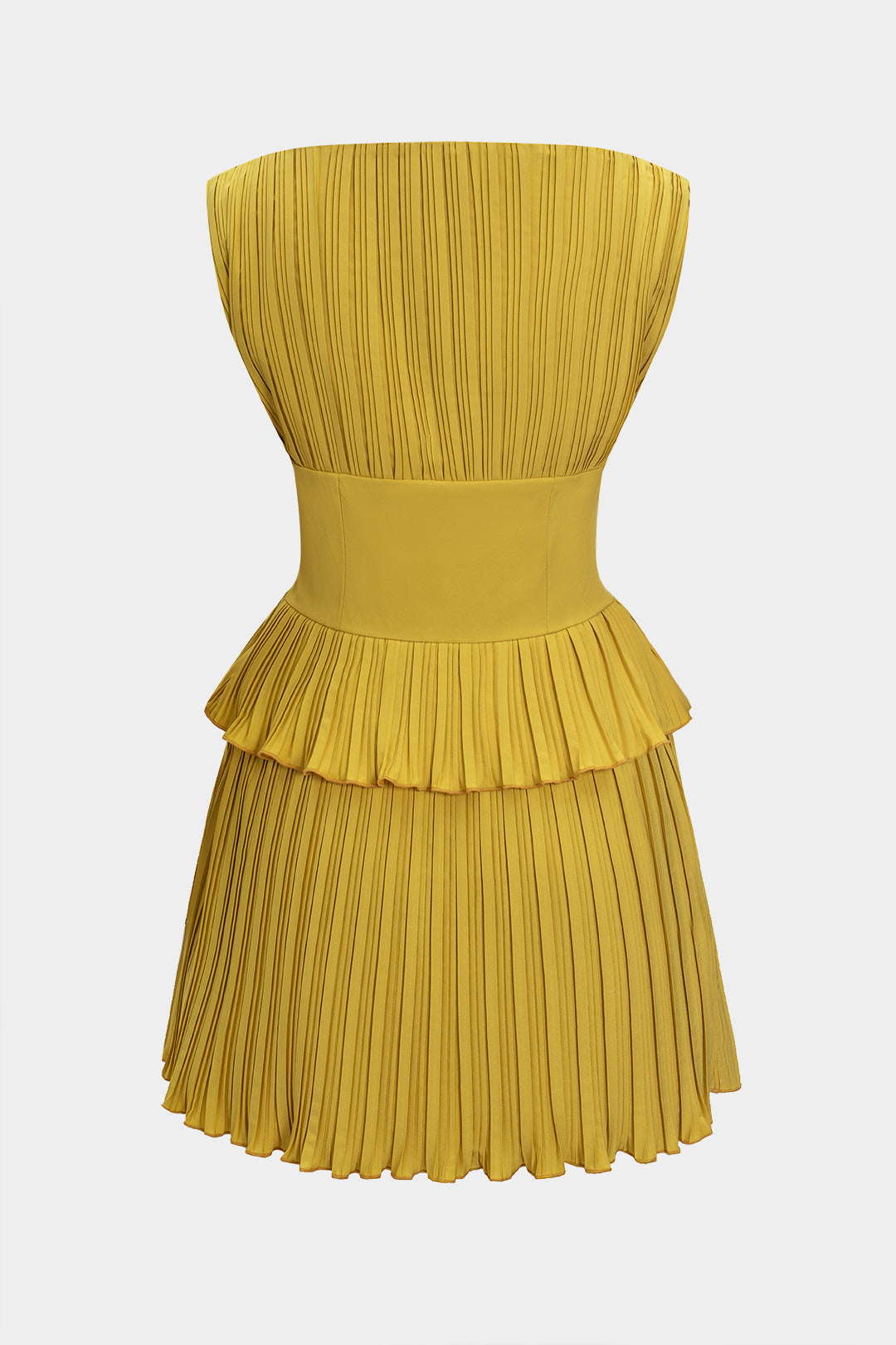Pleated Patchwork Corset Sleeveless Mini Dress