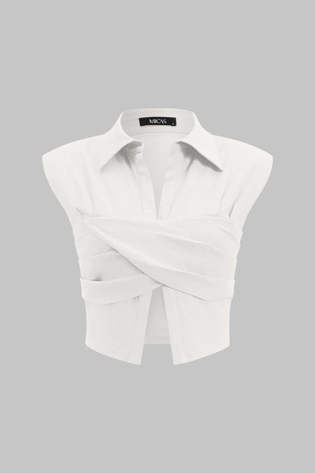 Linen Crossed Ruched Tank Top